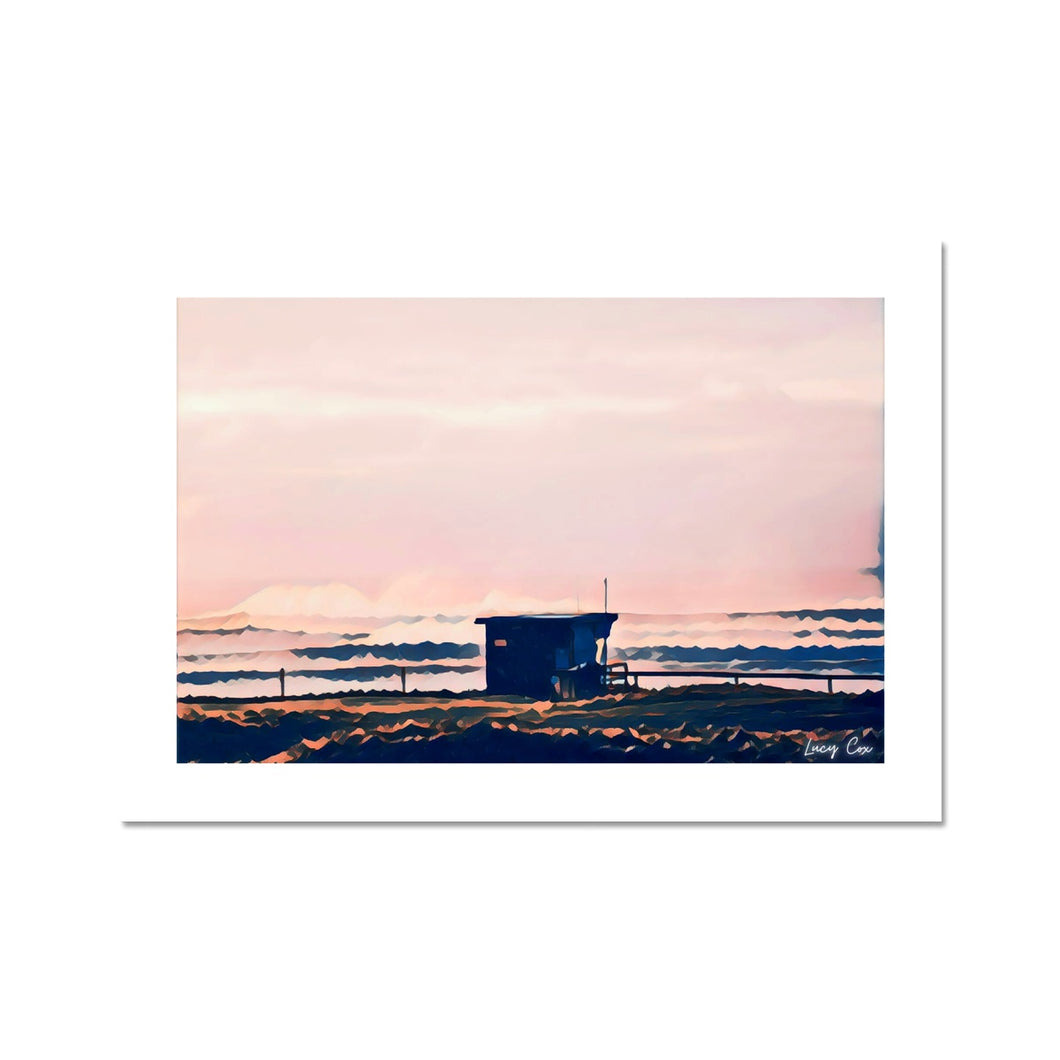 Lifeguard Hut Sunset - Crooklets Photo Art Print