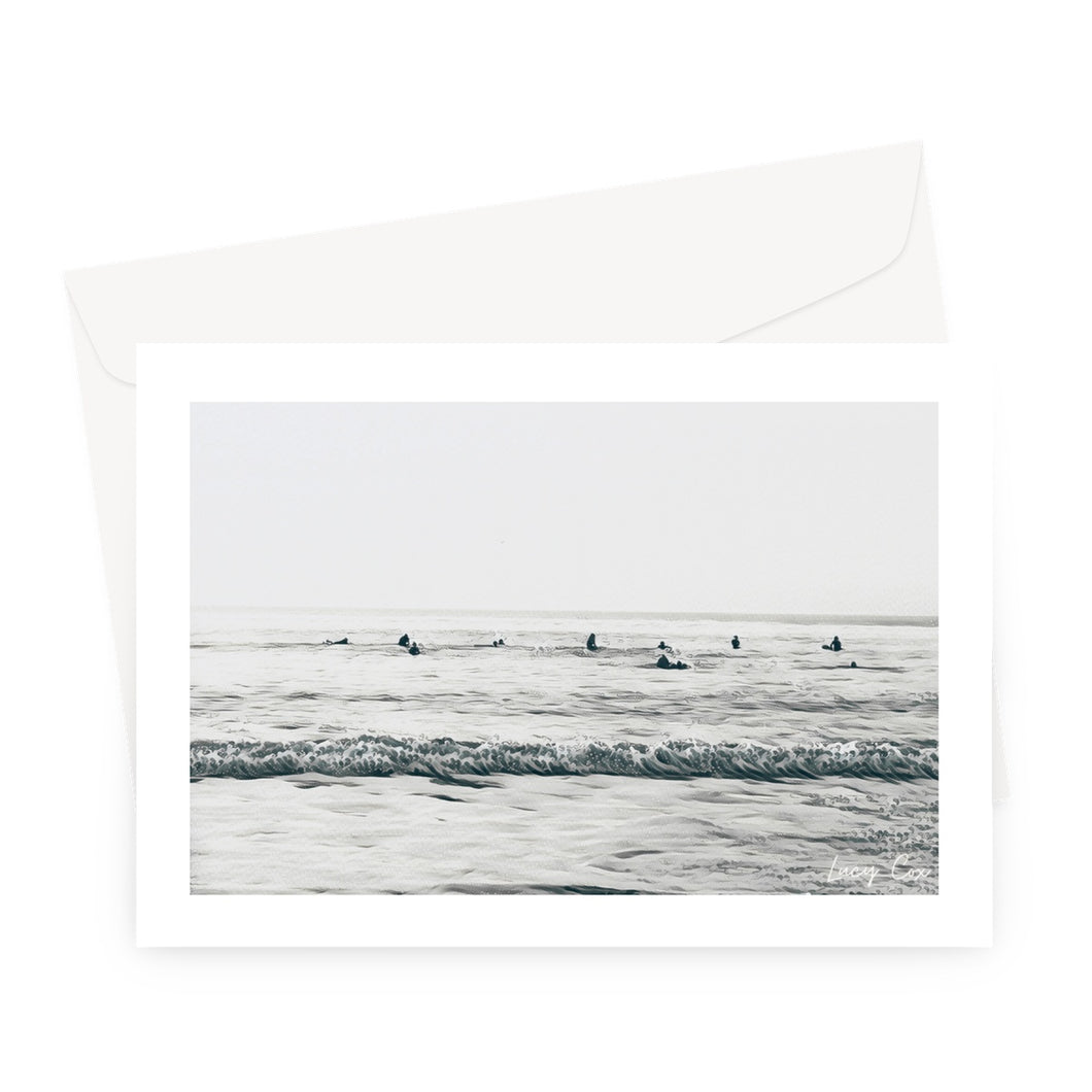 Black Rock Surfers - B&W Collection Greeting Card