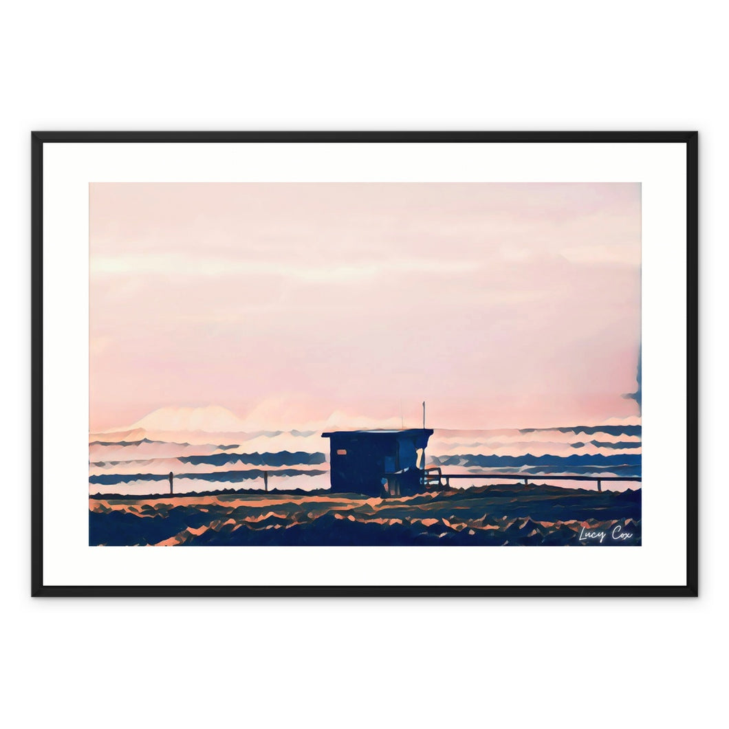 Lifeguard Hut Sunset - Crooklets Framed Canvas