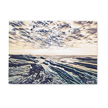 Load image into Gallery viewer, Tides out Sundown - Crooklets Glass Chopping Board
