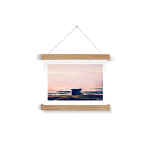 Load image into Gallery viewer, Lifeguard Hut Sunset - Crooklets Fine Art Print with Hanger
